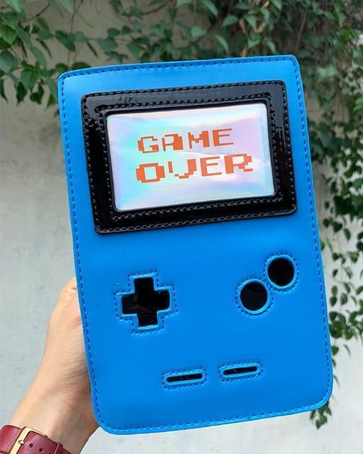 Kawaii Blue "Game Over" Shoulder Bag