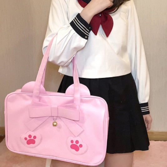 Kawaii Pink Bowknot Bear Handbag