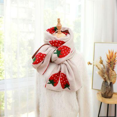 Kawaii Strawberry Print Scarf