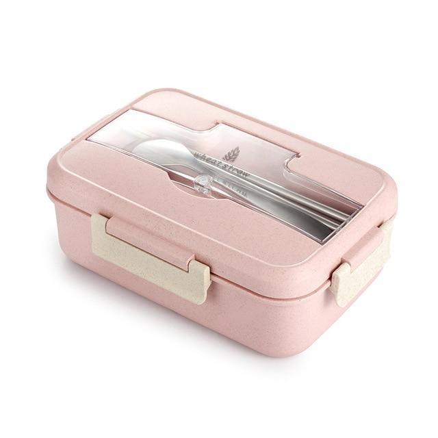 Kawaii Pink Bento Box with Dinnerware