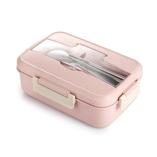 Kawaii Pink Bento Box with Dinnerware