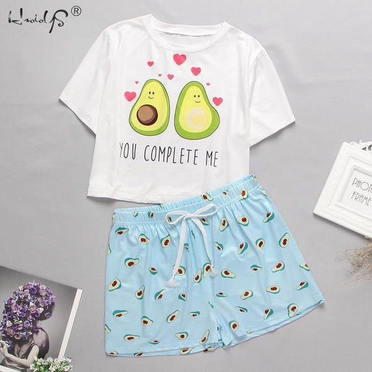 Kawaii "Avocado Love" Pajamas
