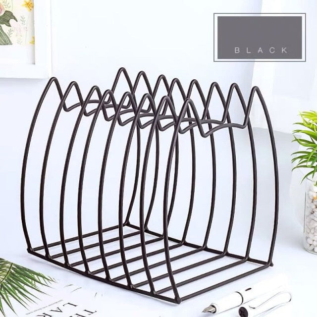 Kawaii Black Metal Cat Desktop Organizer