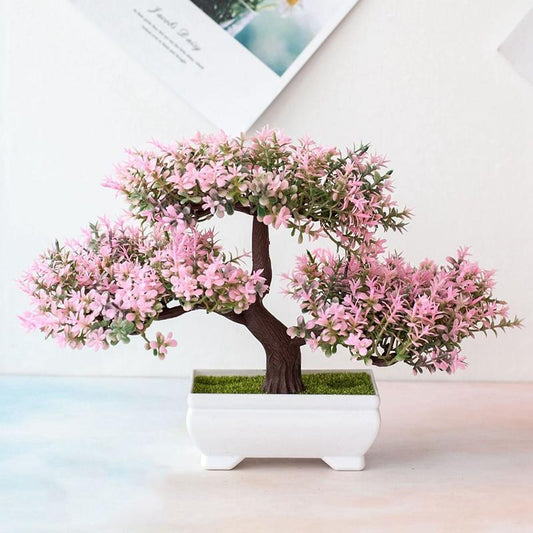 Kawaii Artificial Pink Cherry Blossom Bonsai Tree
