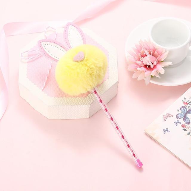 Kawaii Yellow Plush Bunny Gel Pen