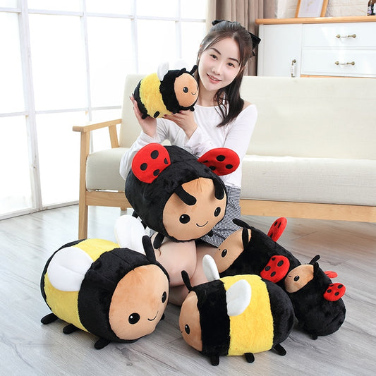 Kawaii Ladybug and Bee Plushies