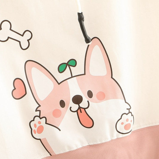 Kawaii Pink Shiba Inu Hoodie Shirt Graphic