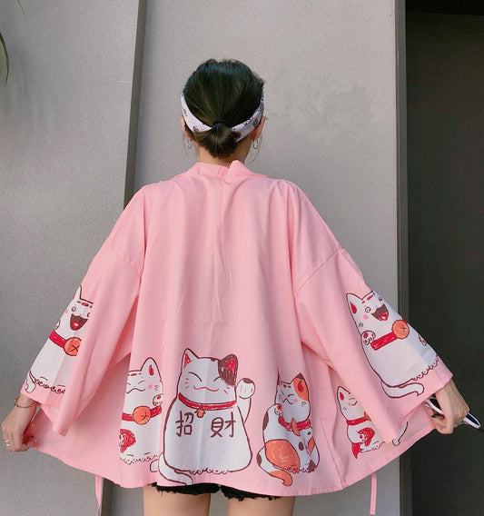 Kawaii Maneki Neko Kimono