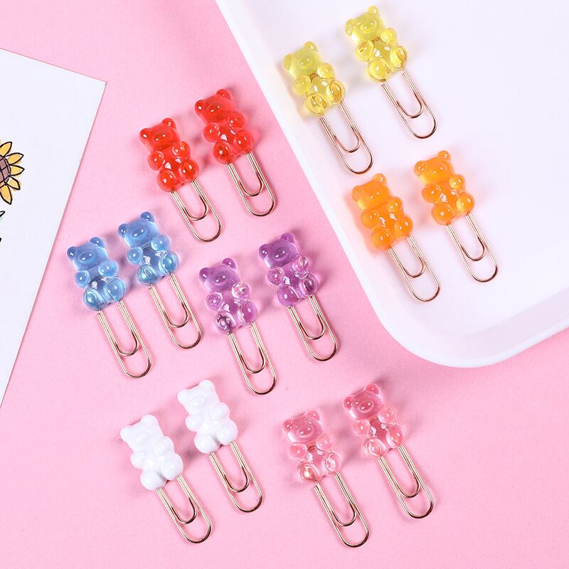 Kawaii Gummy Bear Paper Clips in Several Different Colors