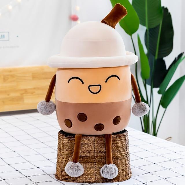 Kawaii Boba Tea Plushie With Eyes Closed