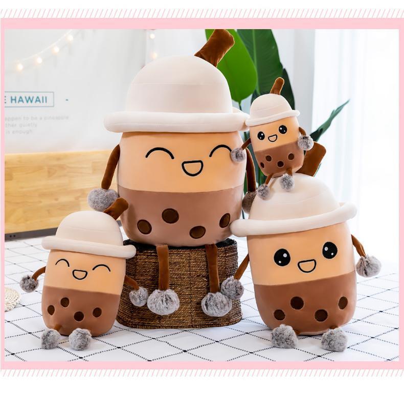 Kawaii Boba Tea Plushies in Different Sizes