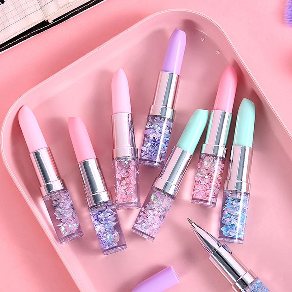 Kawaii Lipstick Glitter Pens