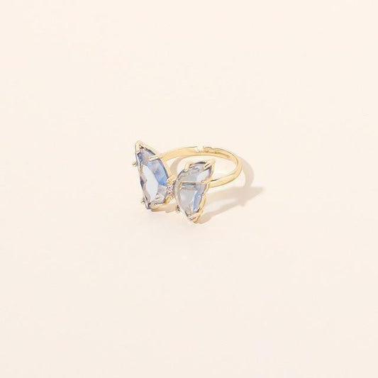 Kawaii Crystal Butterfly Rings in Blue
