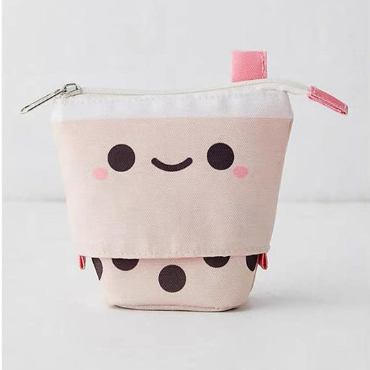 Kawaii Boba Tea Pencil Case Collapsed
