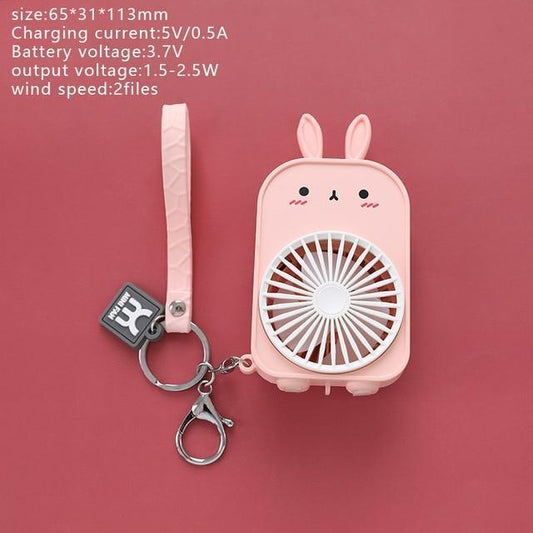 Kawaii Bunny Pocket Fan in Pink