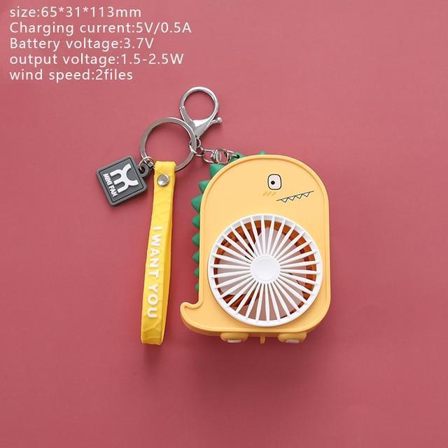 Kawaii Dinosaur Pocket Fan in Yellow