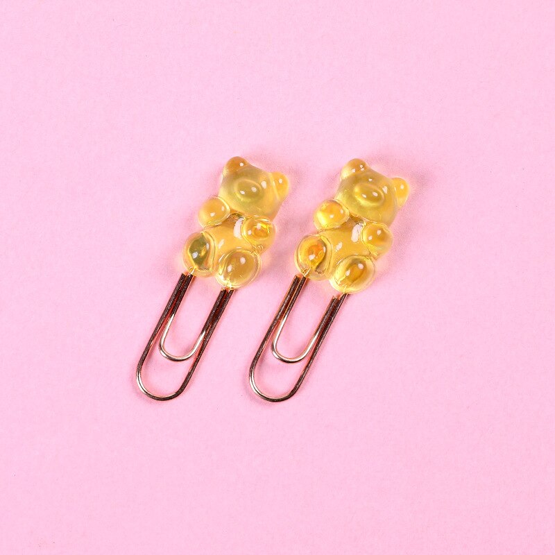 Kawaii Yellow Gummy Bear Paper Clips