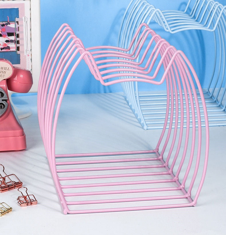 Kawaii Blue and PinkMetal Cat Desktop Organizers