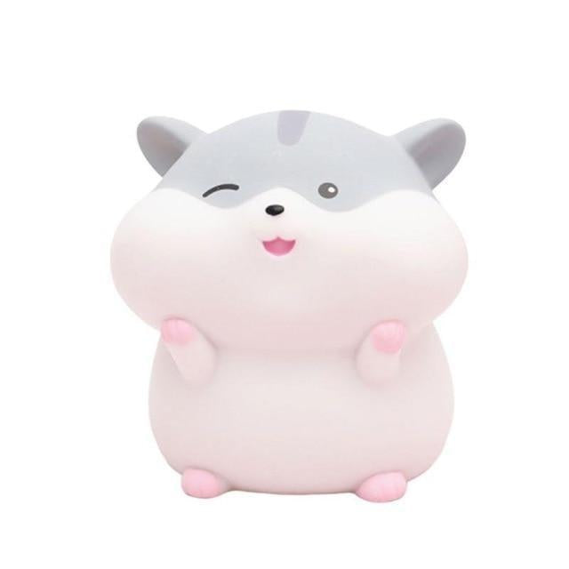 Kawaii Hamster Coin Bank in Grey