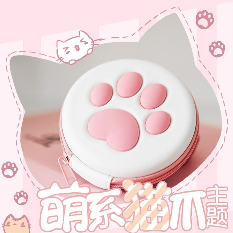 Kawaii Nintendo Switch Cards Case With Cat Paw in White