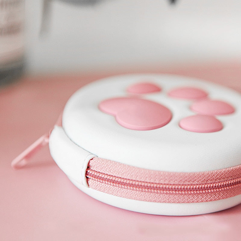 Kawaii Nintendo Switch Cards Case With Cat Paw in Pink and White