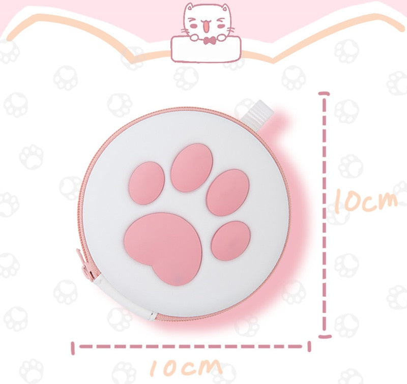 Kawaii Nintendo Switch Cards Case With Cat Paw in White with Dimensions