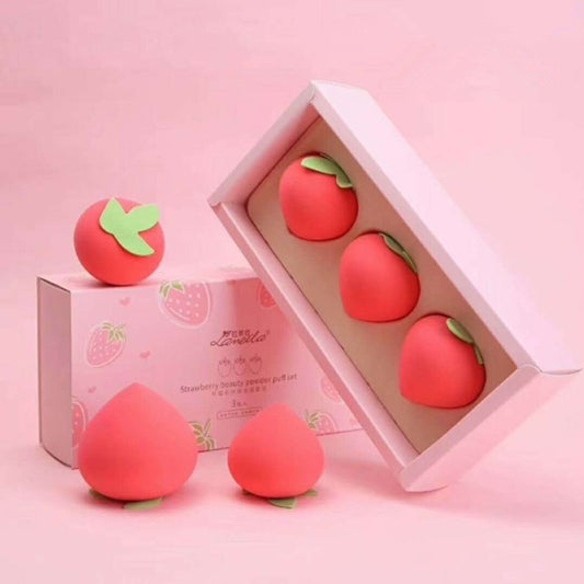 Kawaii Strawberry Shaped Makeup Sponges