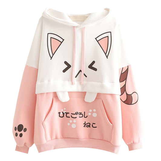 Kawaii Pink Harajuku Neko Hoodie