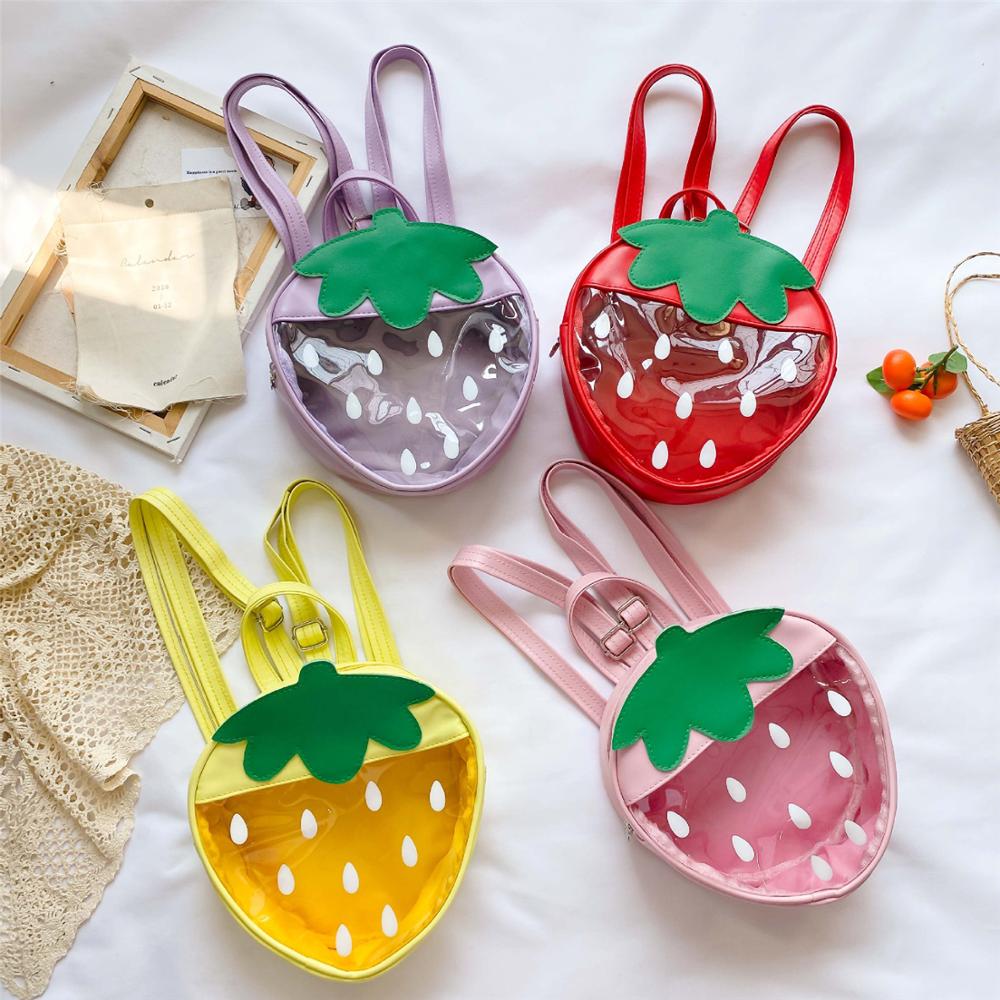 Kawaii Transparent Strawberry Backpacks