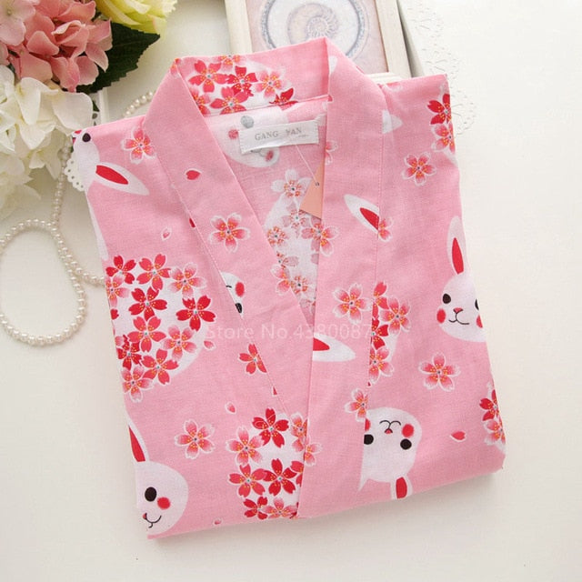 Kawaii PInk Sakura Bunny Kimono Lounge Set