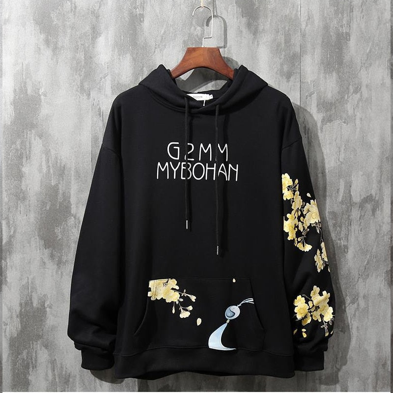 Kawaii Black Sakura Crane Hoodie