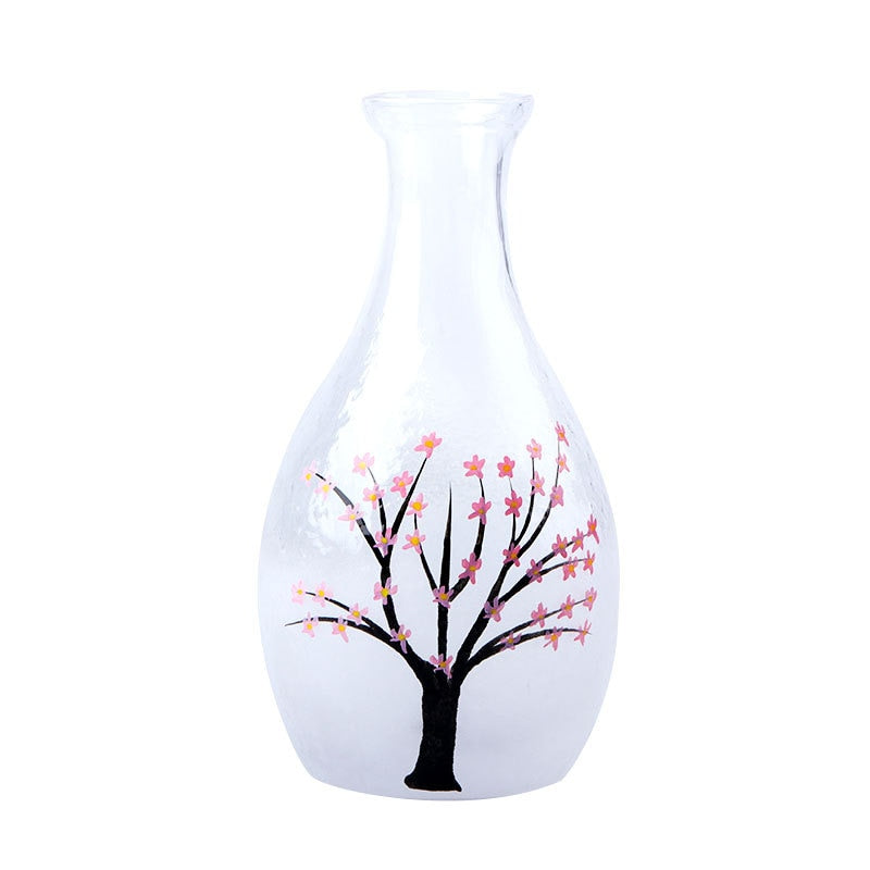 Frosted Cherry Blossom Sake Bottle