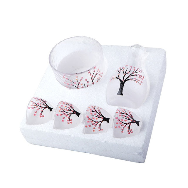 Kawaii Frosted Cherry Blossom Sake Set
