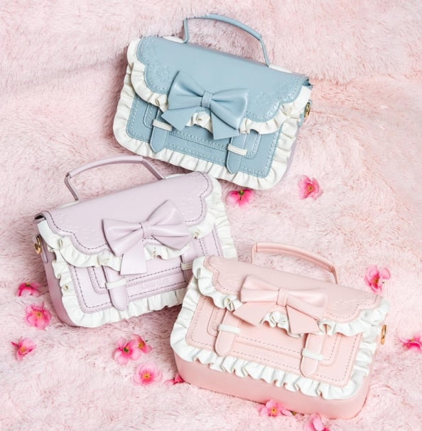 Sweet Lolita Bowknot Bags in Blue, Purple, and Pink