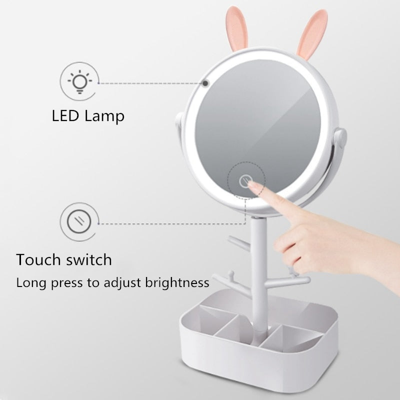 Kawaii Bunny Vanity Mirror Lamp