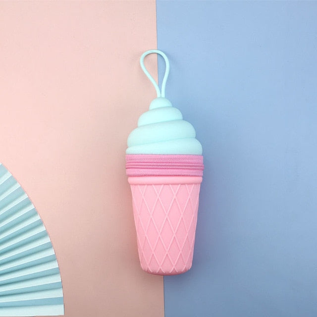 Kawaii Green Ice Cream Pencil Case