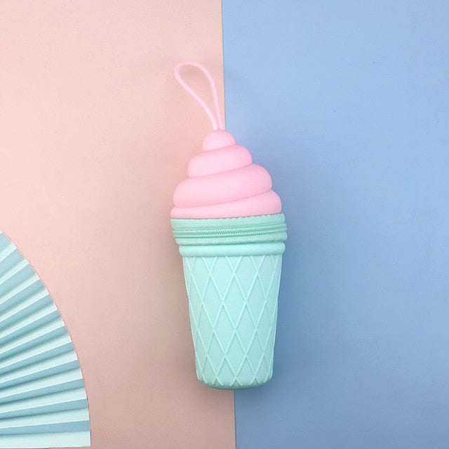 Kawaii Pink Ice Cream Pencil Case