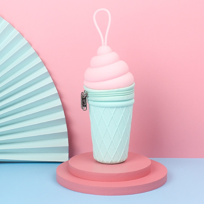 Kawaii Pink Ice Cream Pencil Case