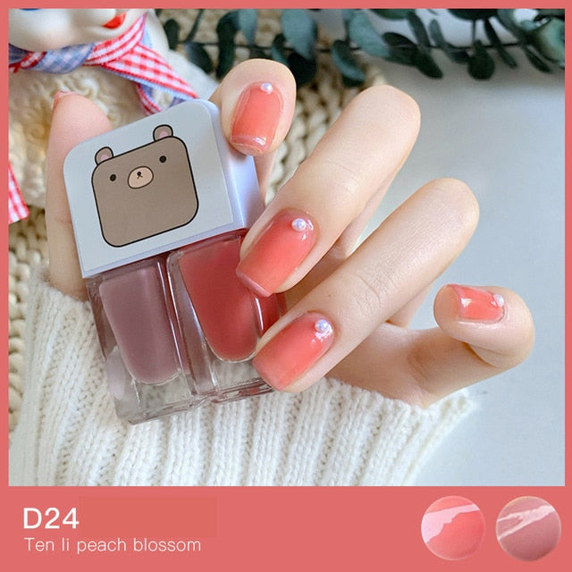 Peach and Taupe Kawaii Nail Polish Combo Set