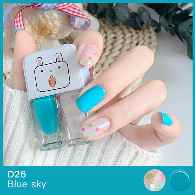 Blue and Polka Dots Kawaii Nail Polish Combo Set