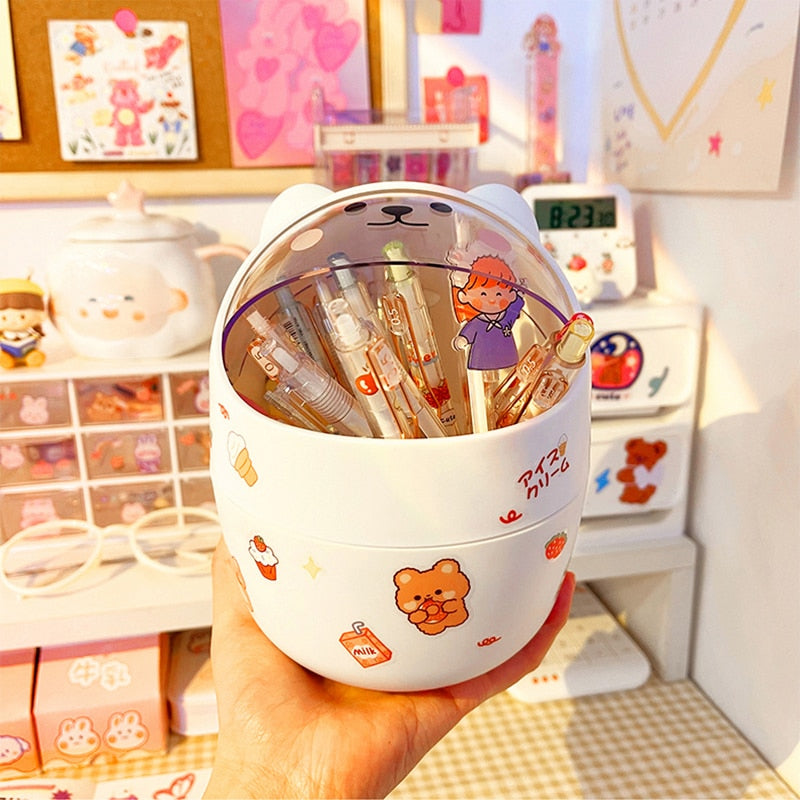 Kawaii Bear Desktop Trash Can