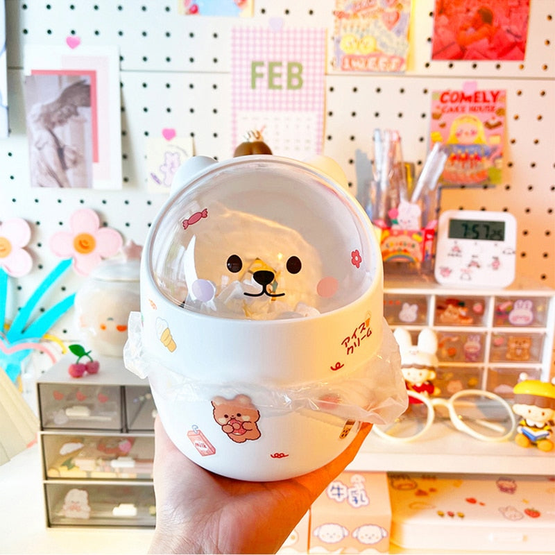 Cute Bear Desktop Trash Can