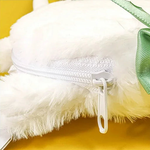 plush coin purse zipper view