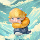 DIMOO Memories We Hold, the figure that you can get in blind boxes are displayed on a ocean background.