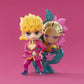 POPMART JoJo's Bizarre Adventure Golden Wind Series Figures Blind Box, this picture is showing some of the figures you can get within the blind box series, this is displayed on a purple background.