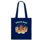 Kawaii Snack Run Tote Bag in Navy Blue