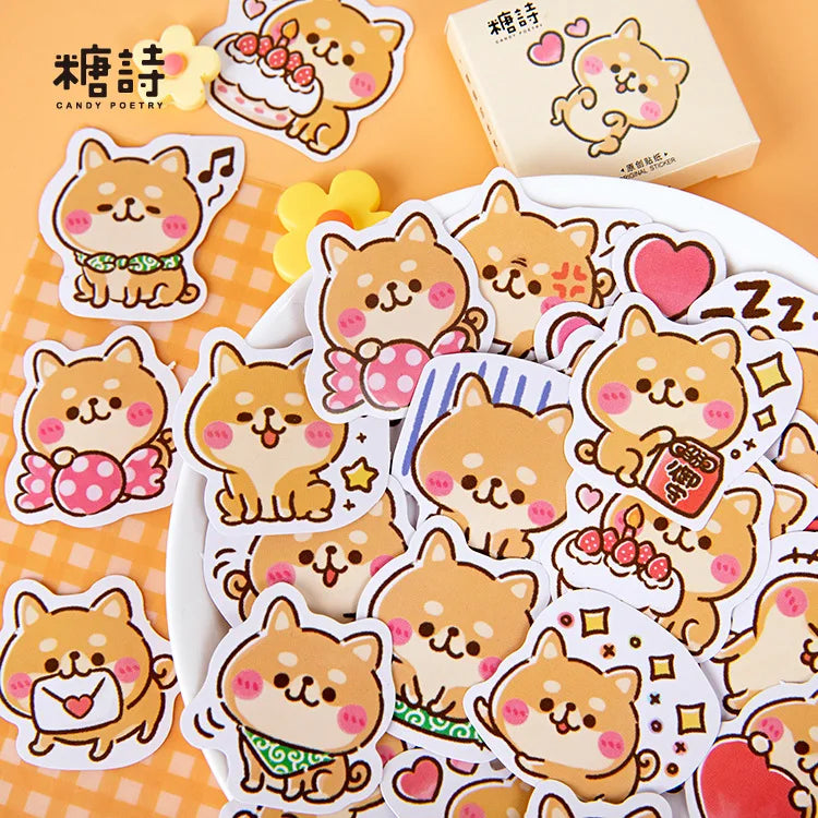 45 Pcs Kawaii Shiba Inu Stickers