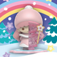 Sanrio Snowy Dreams Blind Box, Lala figurine displayed on a wintery cartoon background.