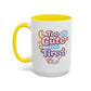 “Too Cute to Be Tired” Kawaii Bunny Mug