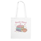 Kawaii Book Haul Tote Bag in White
